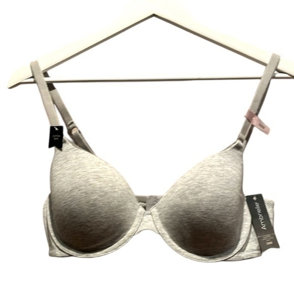 New Ambrielle Women’s Gray Cotton Underwire Demi Cup Bra 38B NWT